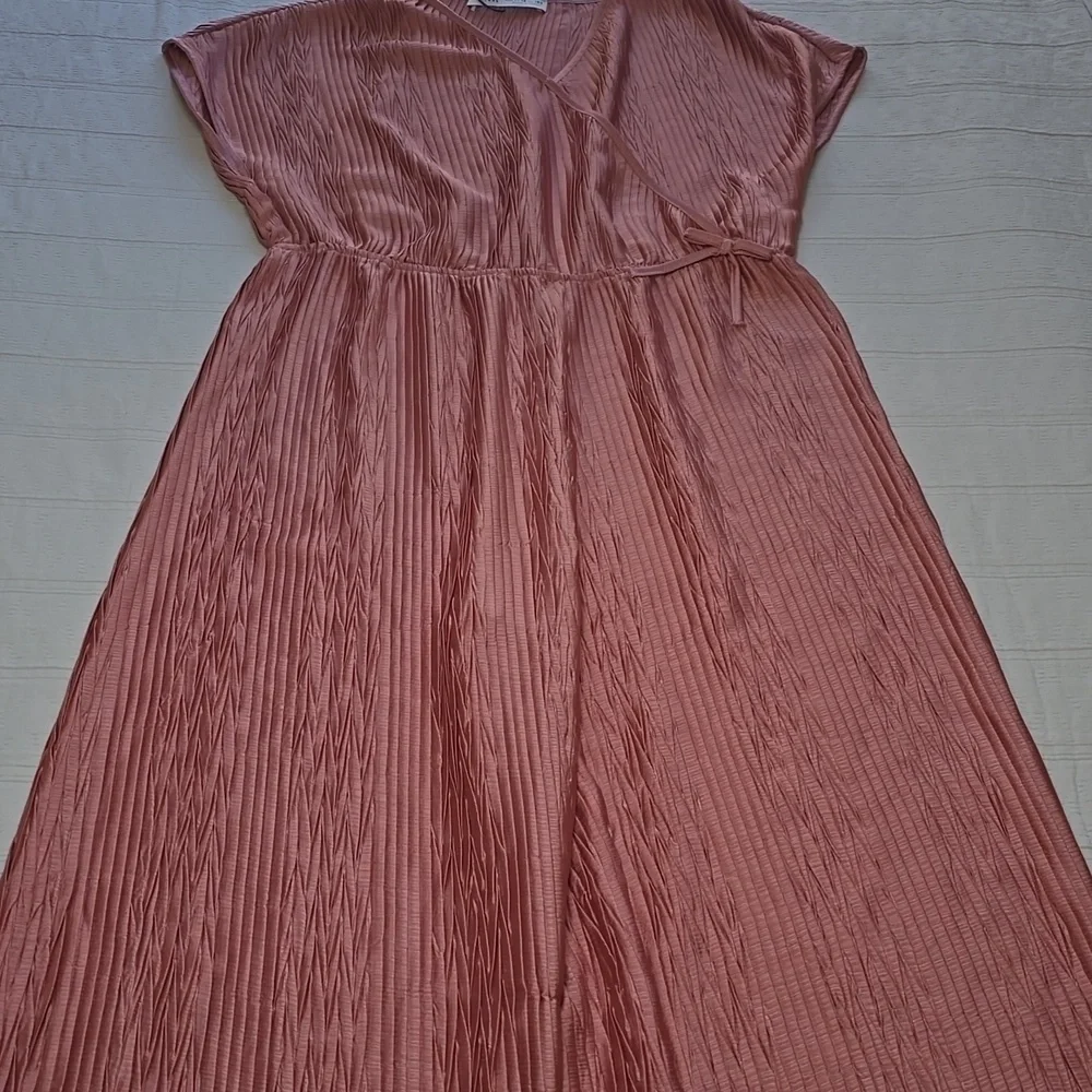Zara Rose Pink Pleated Culotte Jumpsuit Girls Size 11/12